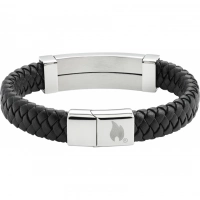 Браслет Zippo Steel Bar Braided Leather Bracelet (20 см) купить в 