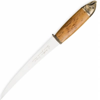 Нож филейный Marttiini Salmon, сталь X46Cr13, рукоять карельская береза купить в 