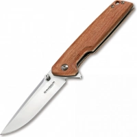 Складной нож Magnum Straight Brother Wood — Boker 01MB723, сталь 440A Satin, рукоять дерево, коричневый купить в Москве